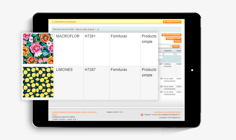 configurador de magento para materiales